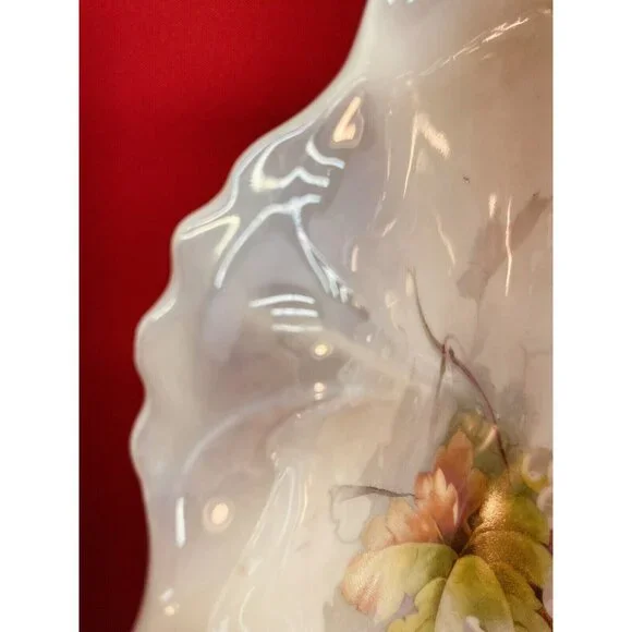 Antique Silesia Porcelain Plate Luster Grapes Pattern Fine Bone China Germany - Picture 3 of 14